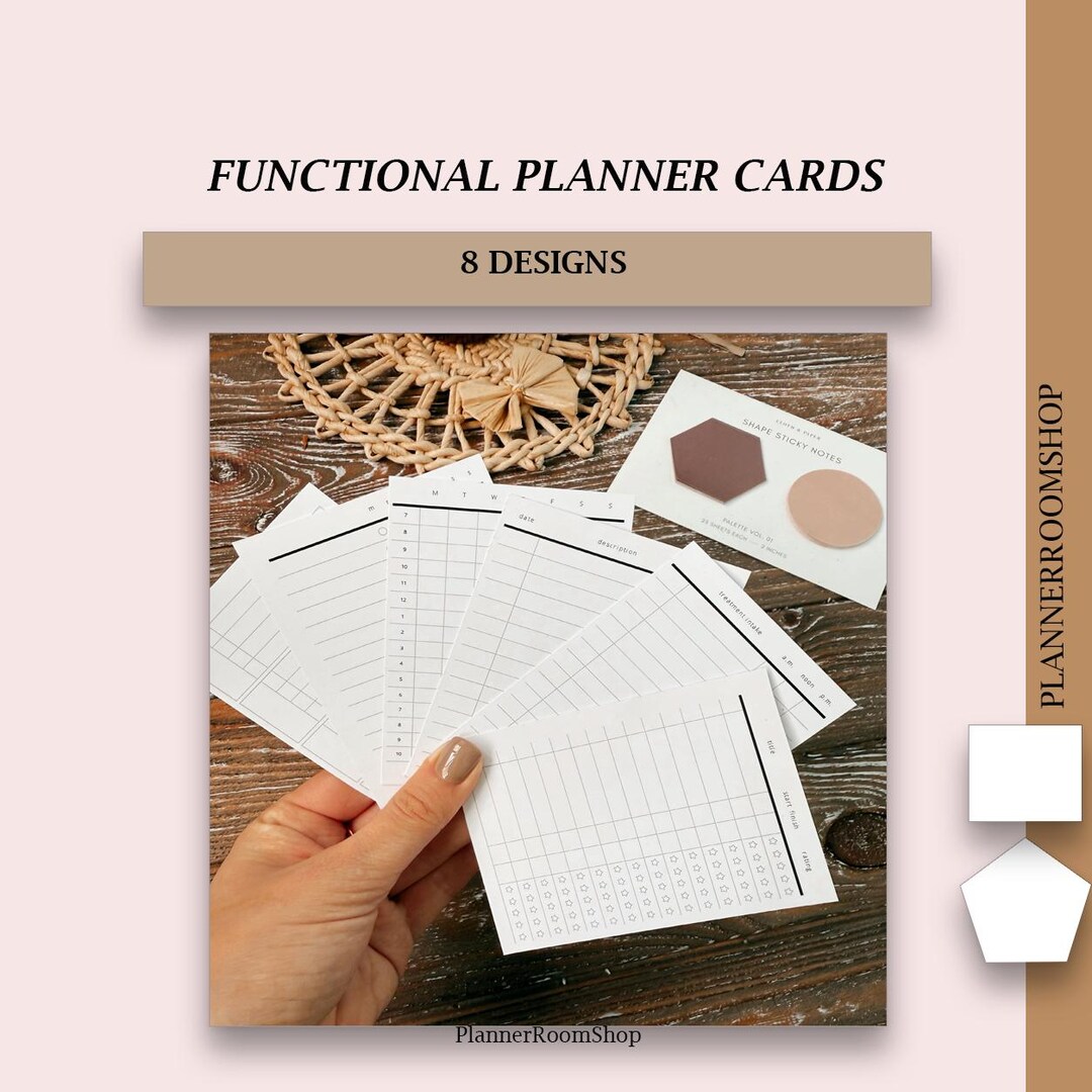 Printable Planner Cards, Meals Planner, Weekly Schedule, Weekly Habit