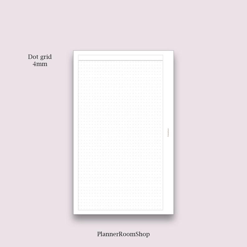 Printable Notes Planner Refill A5 Wide Planner Size Grid, Dot, Line