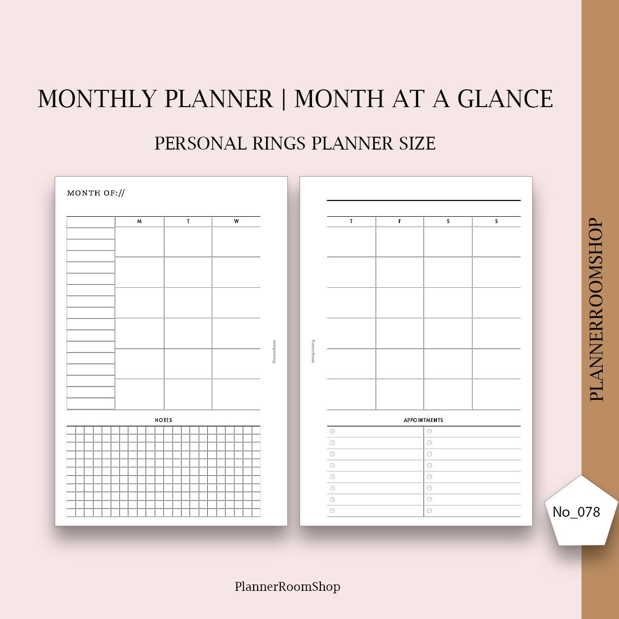 Monthly Planner Printable Minimalist Planner Personal Planner - Etsy