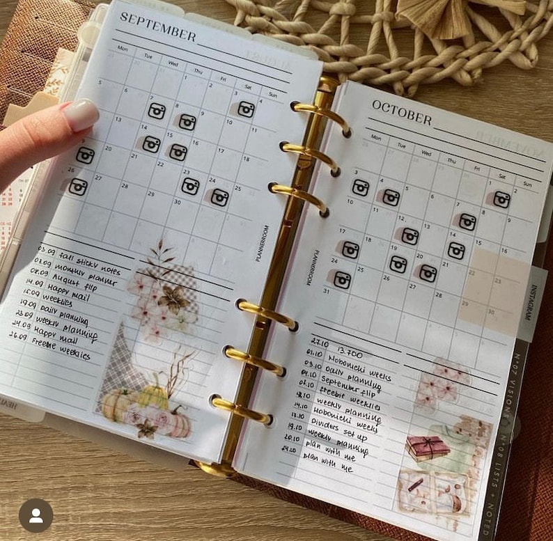 Printable Monthly Planner Inserts, Month on 1 Page for Personal Planner ...