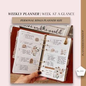 Weekly Planner Personal Planner Inserts , Weekly Agenda WO2P, Printable Weekly, Undated Weekly Layout, 043