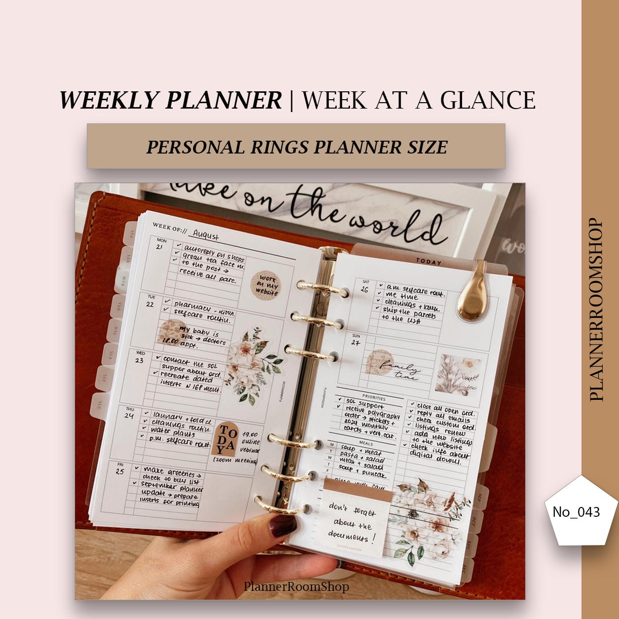 Weekly Planner Personal Planner Inserts , Weekly Agenda WO2P, Printable ...
