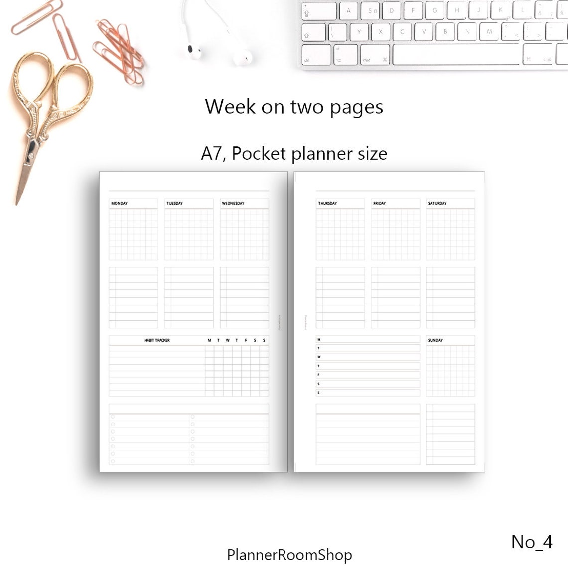 Weekly Planner Calenardar A7 Pocket Inserts Printable | Etsy