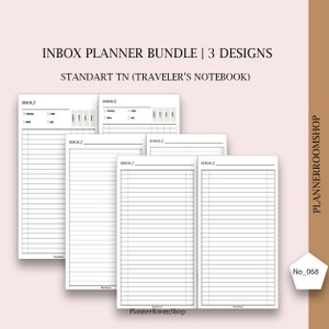 Standard TN printable pages, Inbox Insert Inbox Tracker Insert, To Do List Template, Task List Get It Done List,Brain Dump Inserts