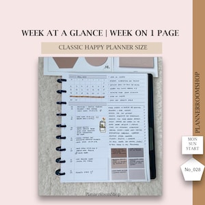 Dashboard Layout CLASSIC Happy Planner Printable Insert, Dashboard Layout Weekly Undated Happy Planner Refill Printable Inserts, 028