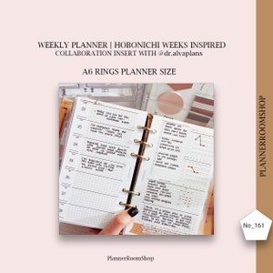 Hobonichi weeks inspired, Week on 2 pages, Printable planner insert, A6 planner size, Functional planner, Digital weekly insert, 161