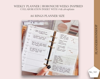 Hobonichi weeks inspired, Week on 2 pages, Printable planner insert, A6 planner size, Functional planner, Digital weekly insert, 161