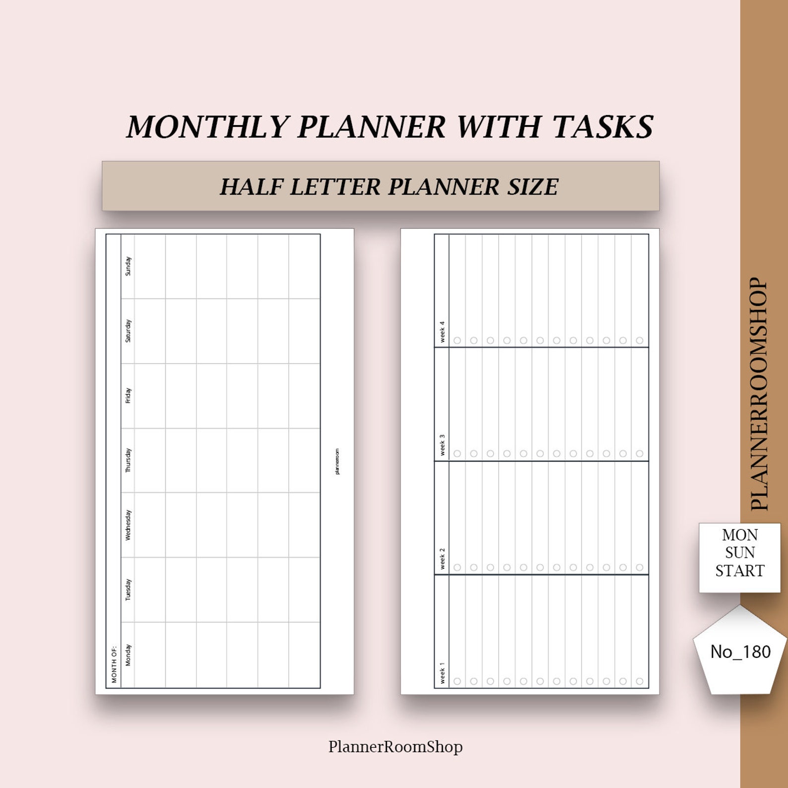 Printable ADHD Monthly Planner Adult, Monthly Calendar Inserts for Half ...
