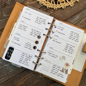 2025 DATED Personal rings, WEEKLY planner, week at a glance, printable weekly layout, horizontal weekly refill, Week on 2 pages, 314