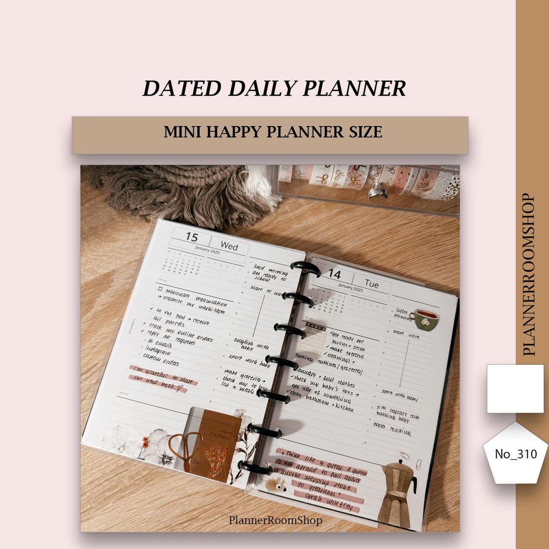 Printable 2026 Dated ADHD Daily Planner, Day on 1 Page, Agenda, Monthly ...