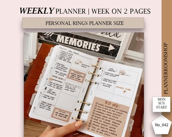 Weekly Planner Printable Personal Planner Inserts, Weekly Schedule Printable, Weekly Planner Template, Weekly Planner Agenda, 042