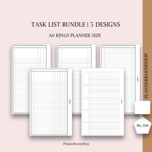 List Tracker A6 Planer Einsätze, Aufgabenliste, Lebensmittelliste, Einkaufsliste, Wunschliste Bucket List, List Insert List Making, 038