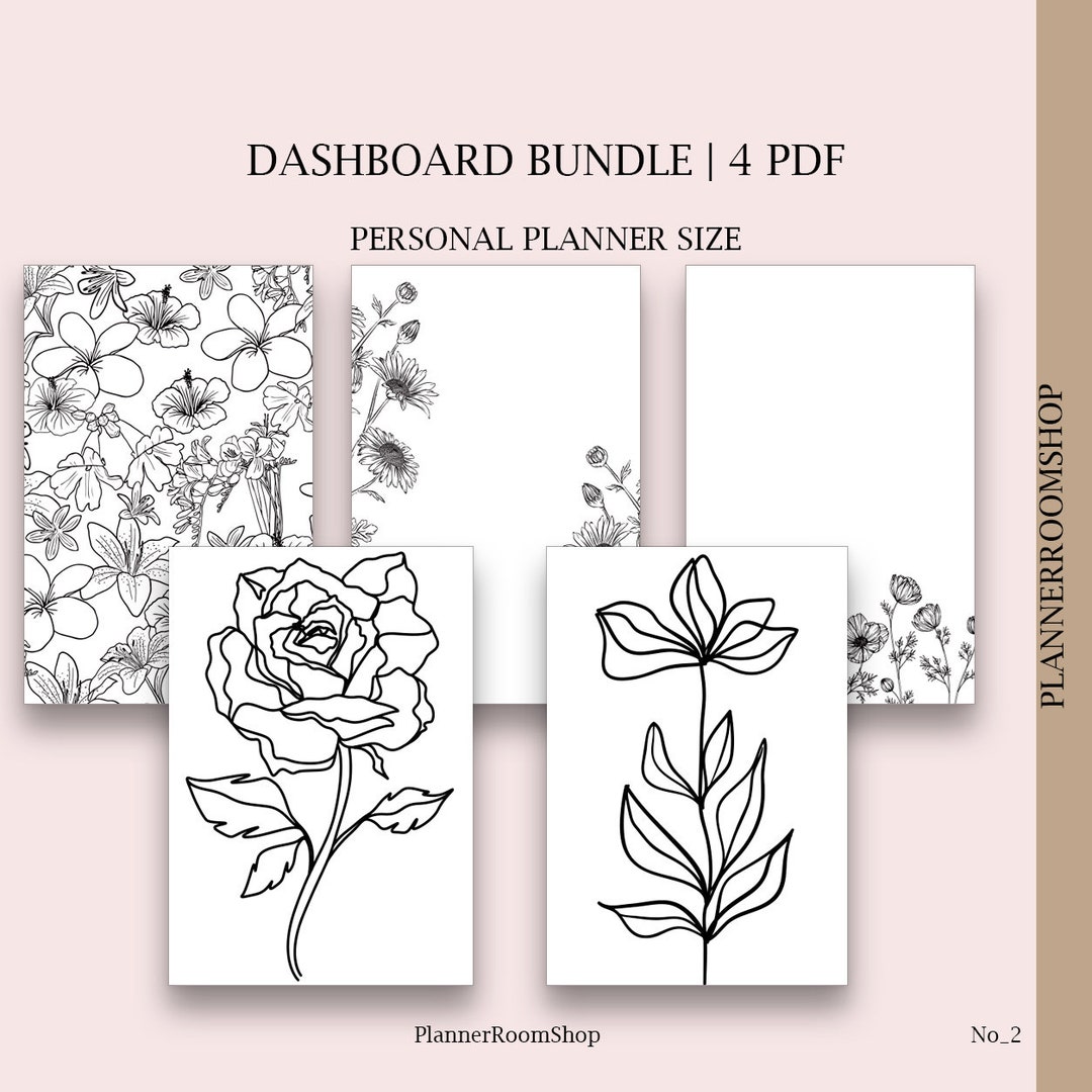 Printable Planner Dashboard, Personal Refill, Vellum Dashboard, Floral ...