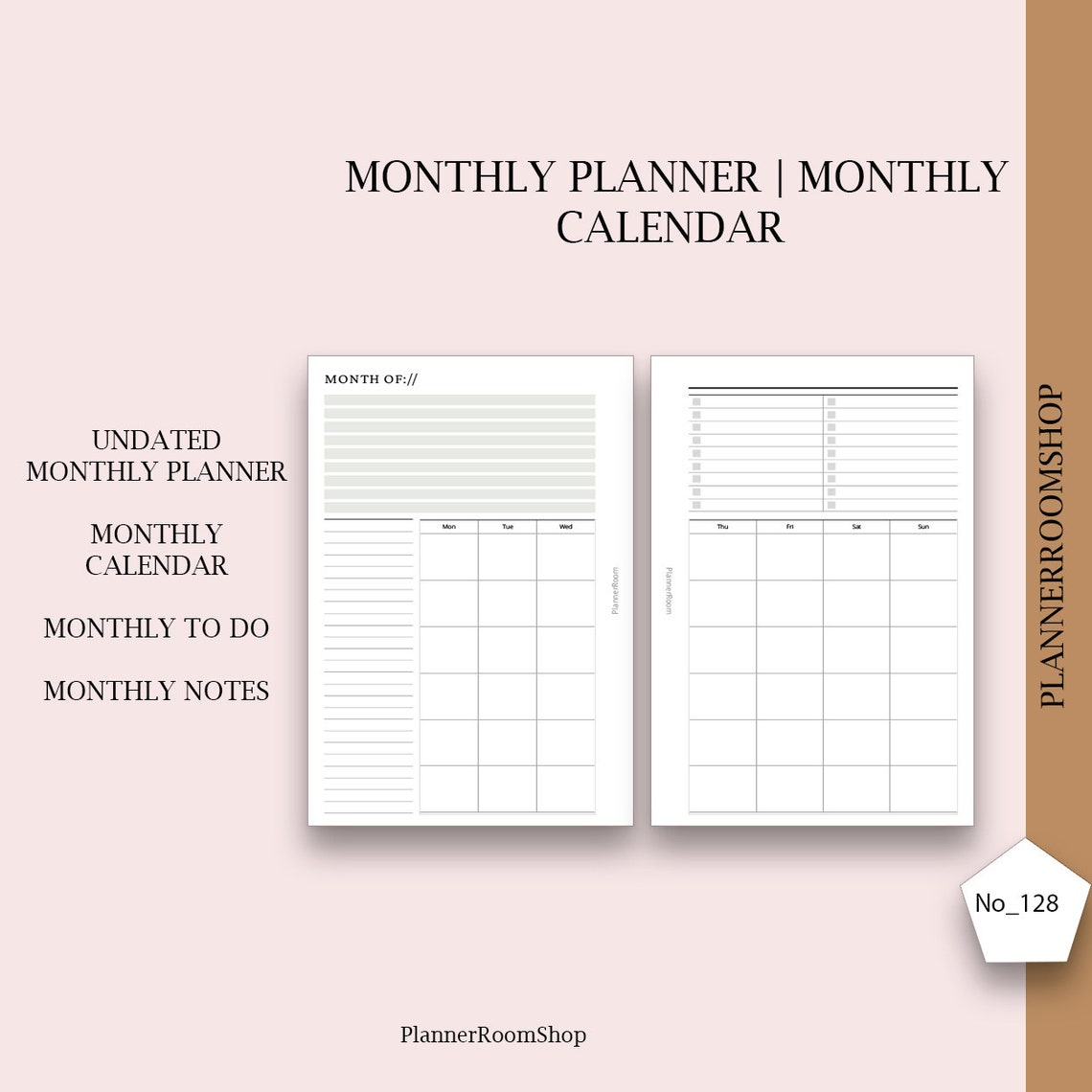 Monthly Agenda Printable B6 Planner Size Monthly Calendar | Etsy