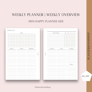 Happy Planner Mini Einsätze, Wöchentlicher druckbarer Planer, Wöchentlicher digitaler Download, Wöchentlicher habit tracker, 82