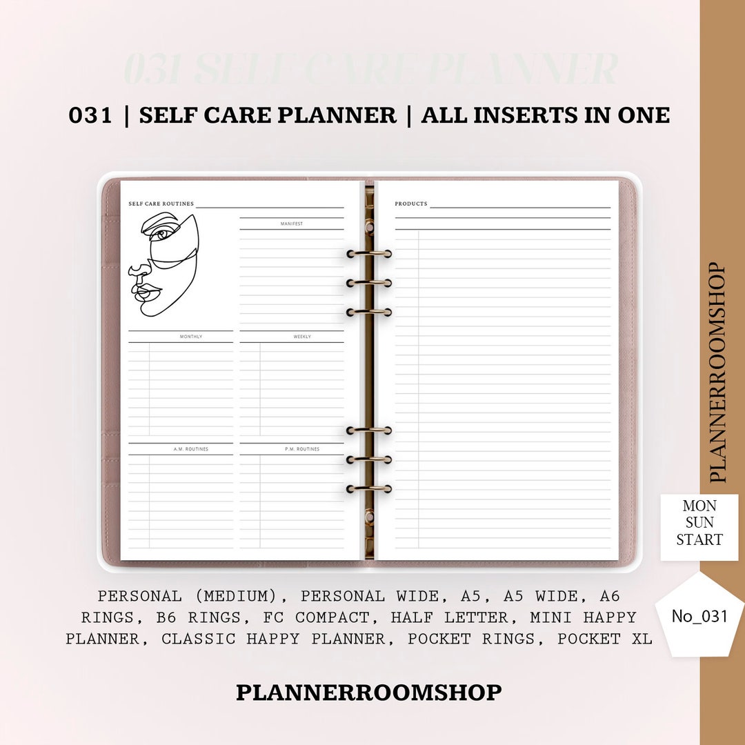 Daily Wellness Planner, Printable Inserts, Day Schedule Planner ...
