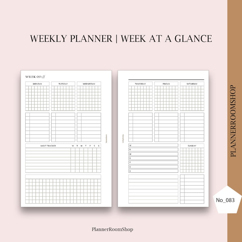 Weekly Planner Printable A5 Planner Inserts Weekly to Do Etsy UK