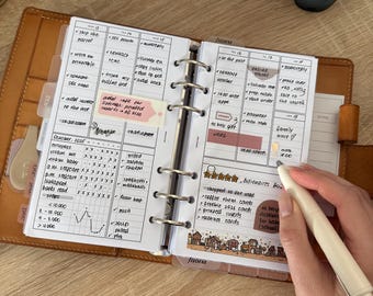 Personal rings planner inserts, Undated weekly planner, Printable weekly pages, Vertical weekly refill, 082