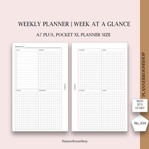  A7 Planner Refill Pocket Planner Refills 6 Ring Binder Refill  Blank Paper, A7 Agenda Refill 40 Sheets 100gsm Black Plain Paper-A7 3.23''  x 4.92'', Harphia : Office Products