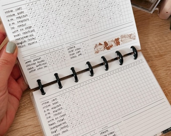 Half Letter size, Printable Monthly Habit Tracker | Daily, Weekly, Monthly Tasks | Habit and Cleaning Planner | Digital Download, 205