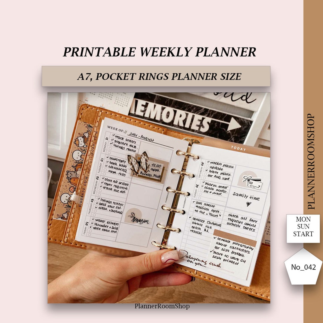 Weekly Planner Printable Pocket Size, Weekly Schedule Printable, Weekly ...