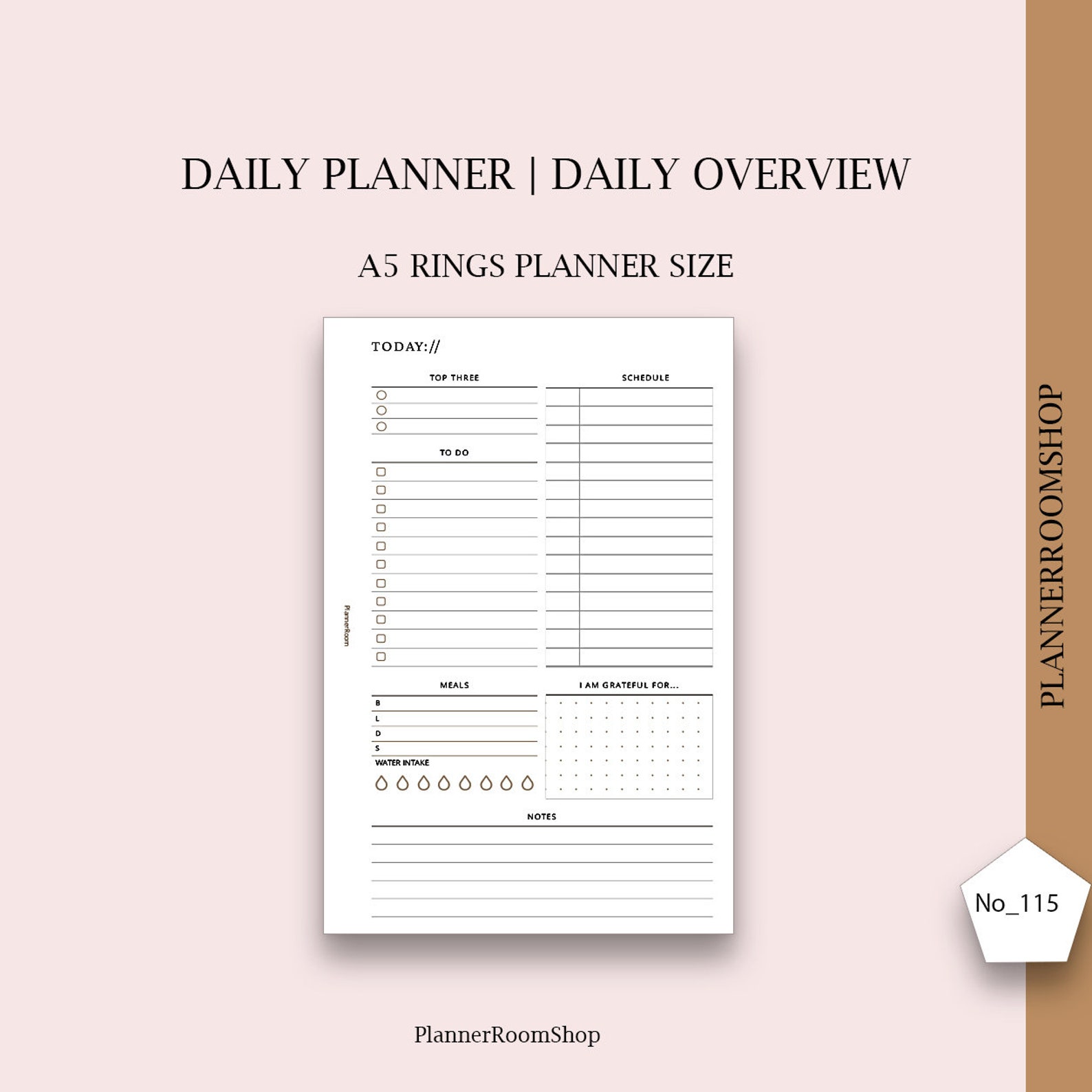 Printable Daily Planner A5 Planner Size Daily Schedule Etsy