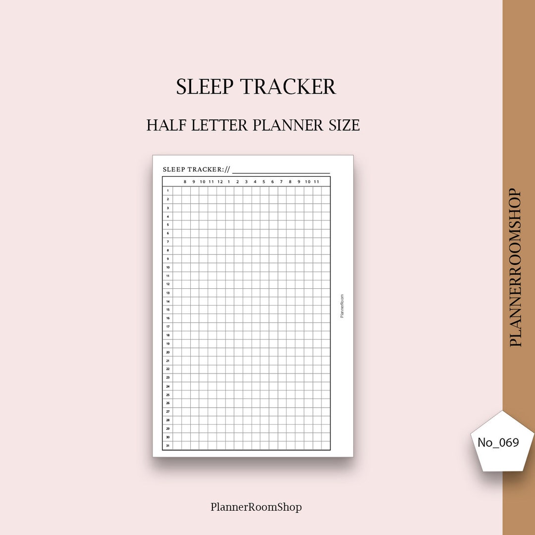 Printable Sleep Tracker, Half Letter Planner Size, Wellness Tracker ...