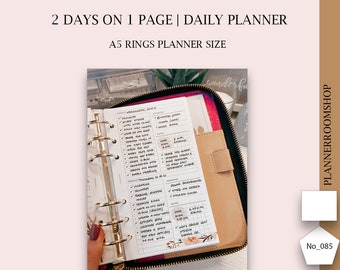 2 days per 1 page inserts | A5 planner size | Daily planner inserts | Minimalist daily printables, No 85