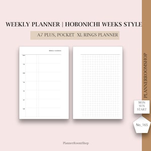 ADHD Printable Weekly Planner, Minimal Hobonichi Style, Pocket XL, A7 ...