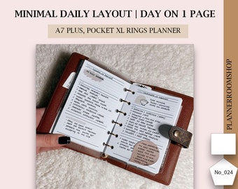 Tagesplaner Printable, Tasche XL Planer Einlagen, Tagesplaner und Organizer Nachfüllen, Tageskalender druckbar, 024