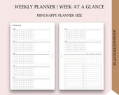 Simple weekly Layout, Mini Happy Planner, Printable Insert, Dashboard Layout, Weekly Undated, Happy Planner Refill Printable Inserts
