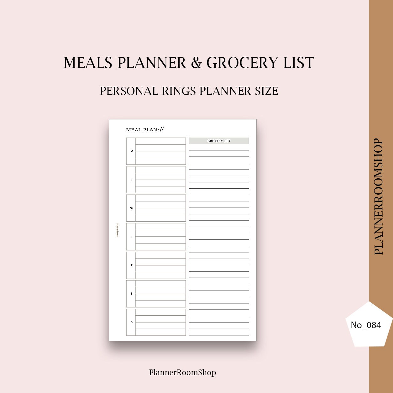 Personal Size Meal Planner Monthly Food Diary Weekly Meal - Etsy
