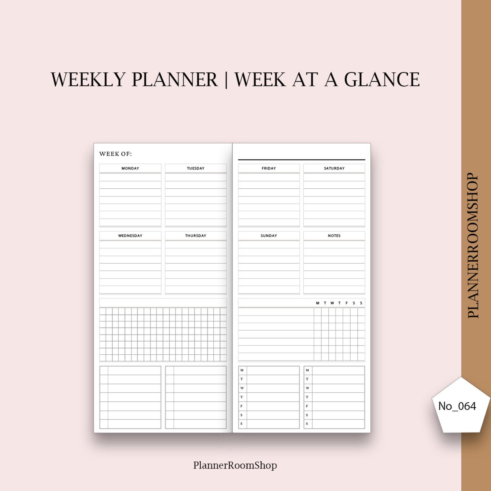 Standard TN Weekly Planner Printable Tn Inserts Minimal - Etsy