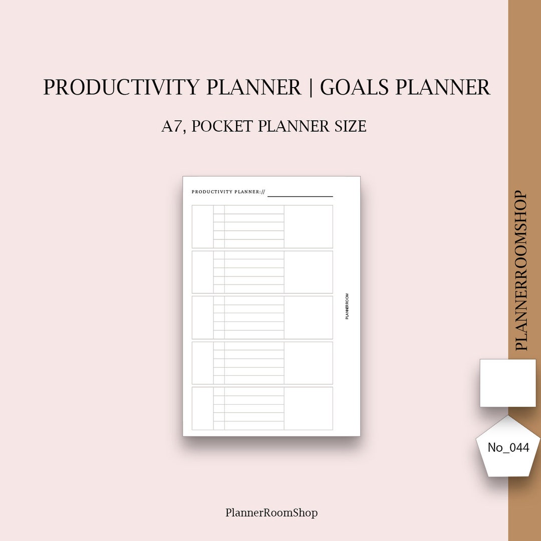 Project Planner Inserts A7 Pocket Planner Size Goals Etsy