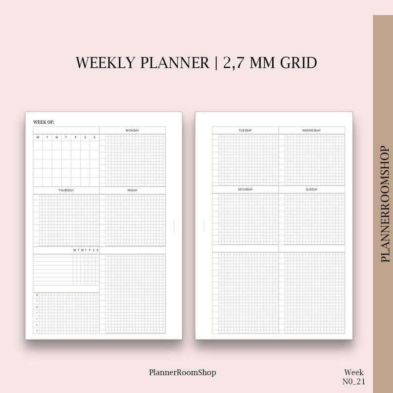 Half Letter Planner Inserts Printable Weekly Dashboard Etsy
