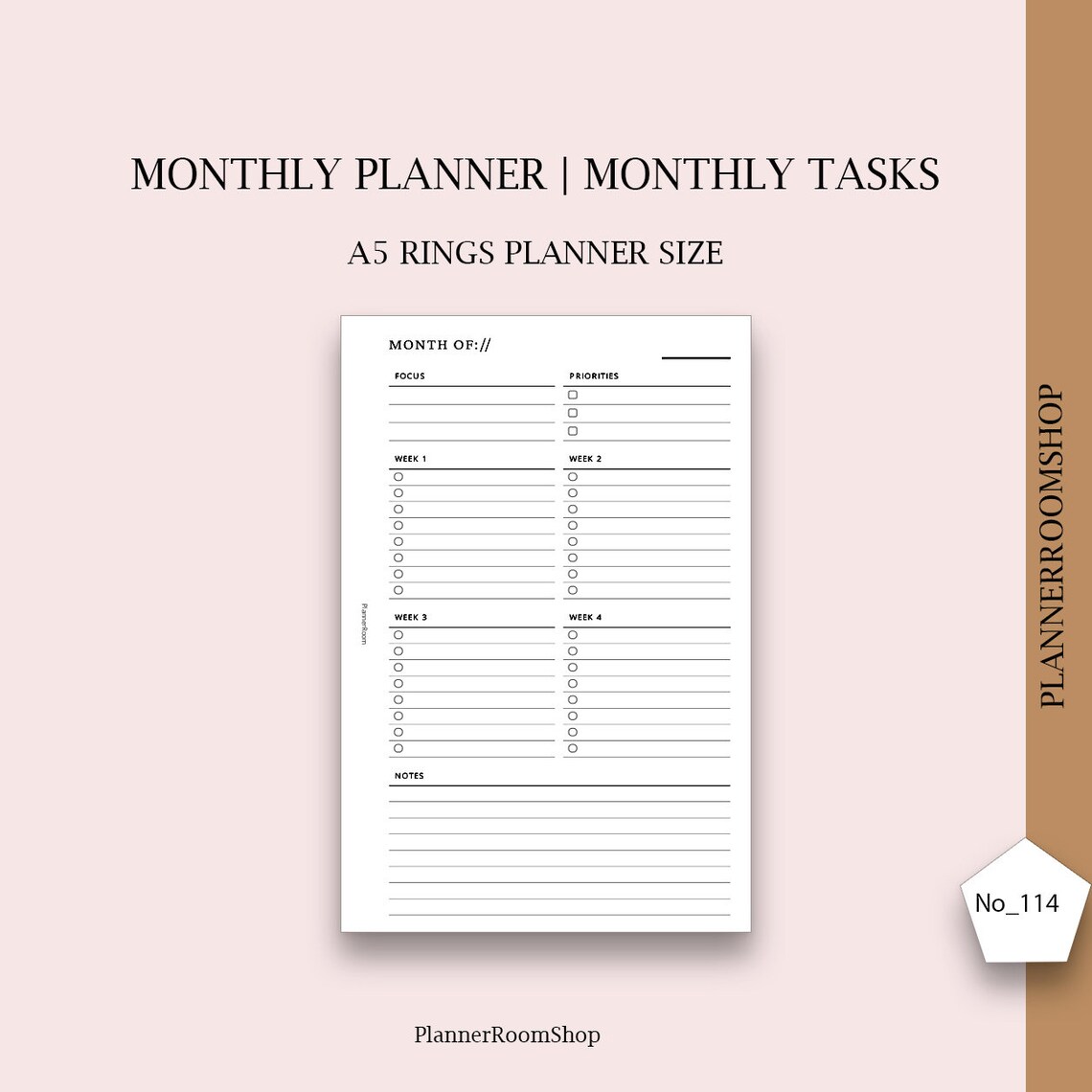 Monthly Overview Printable A5 Rings Planner Inserts Month on Etsy