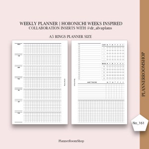 Hobonichi weeks inspired, Printable planner insert, A5 planner size, Functional planner, Digital weekly insert