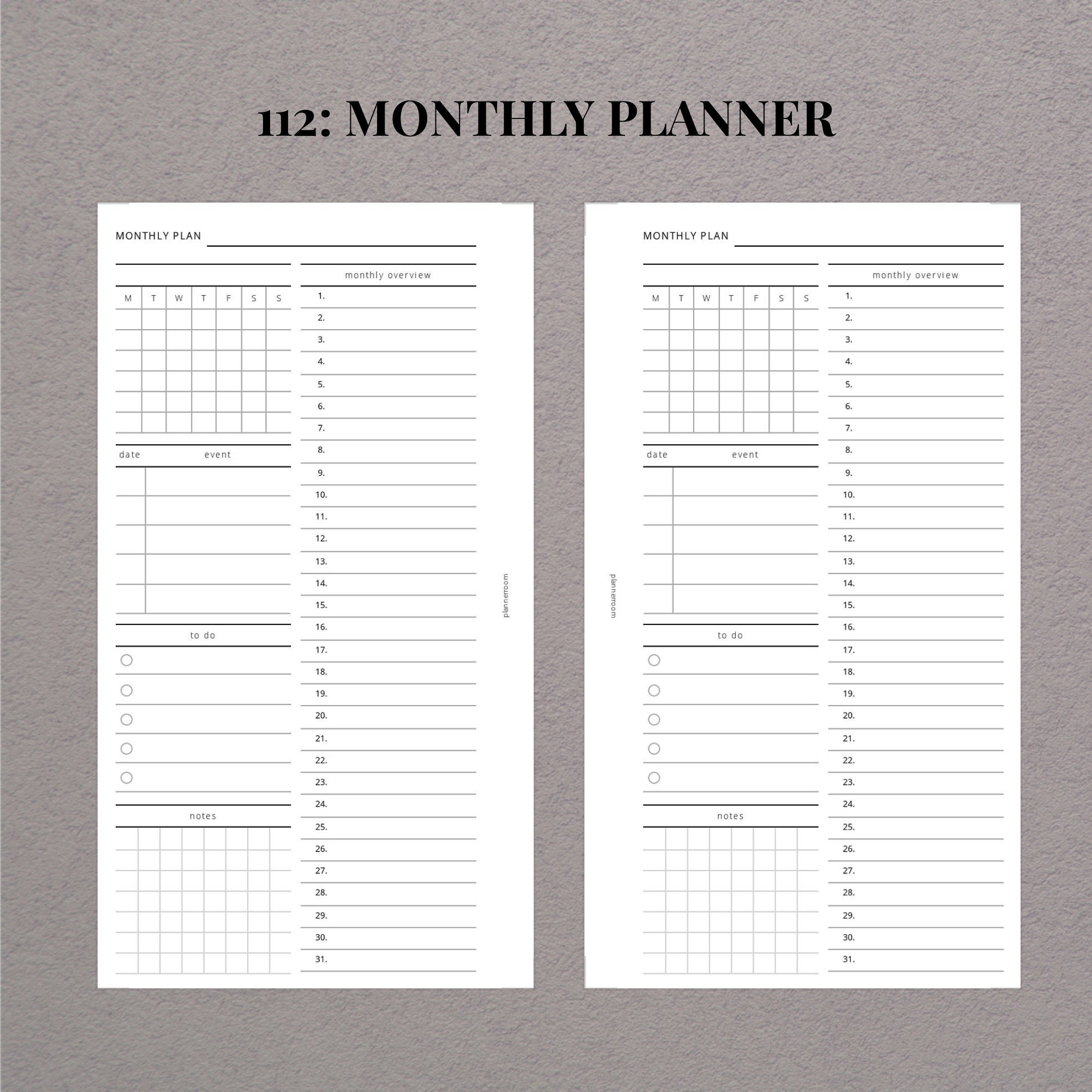 Day on 2 Pages, A6 Printable Insert, A6 Daily Planner Inserts