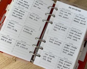 ADHD Brain Dump A5 Ringe druckbare Einsätze Vorlage, Kelofax, 062