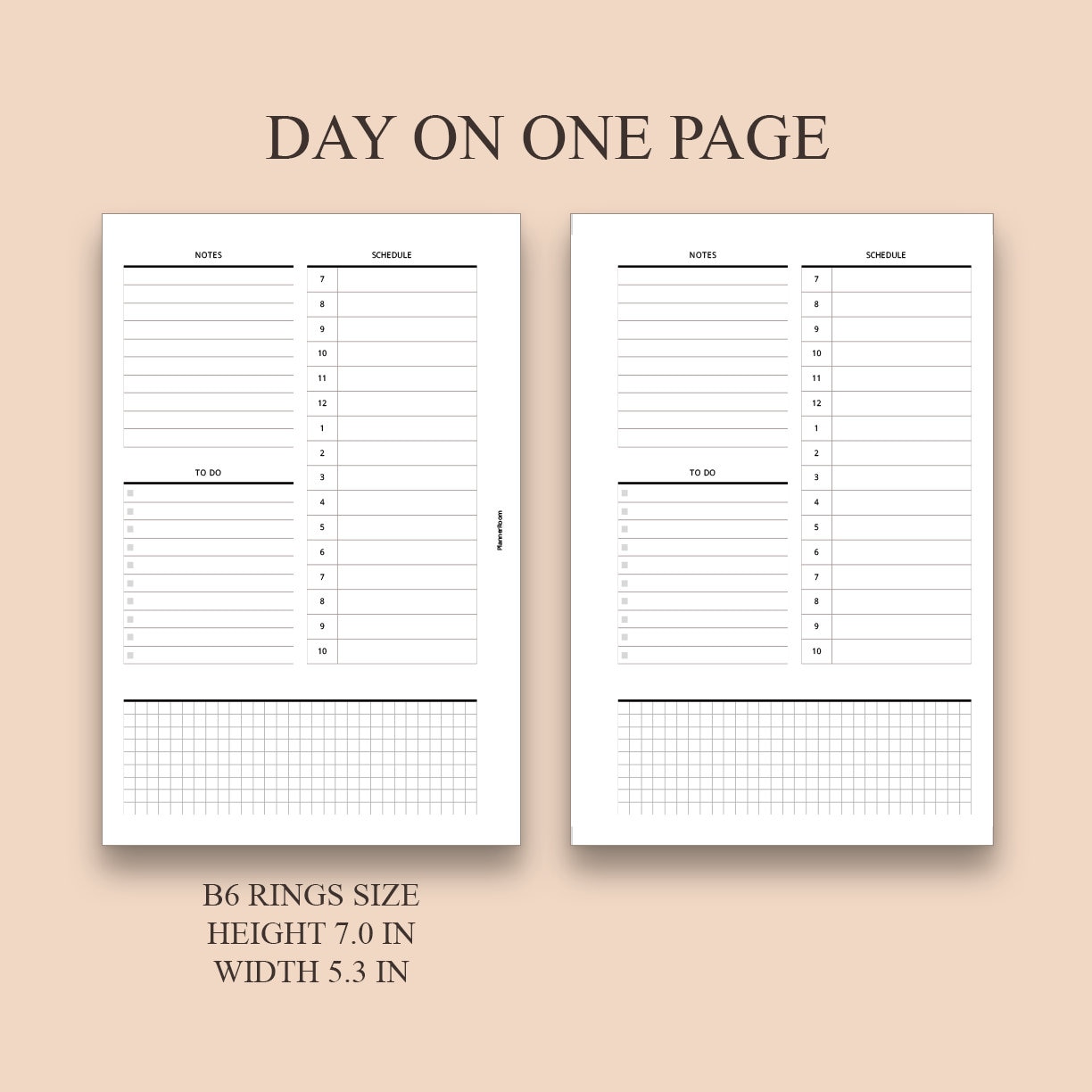 Day on one page printables daily planner for B6 planner size Etsy