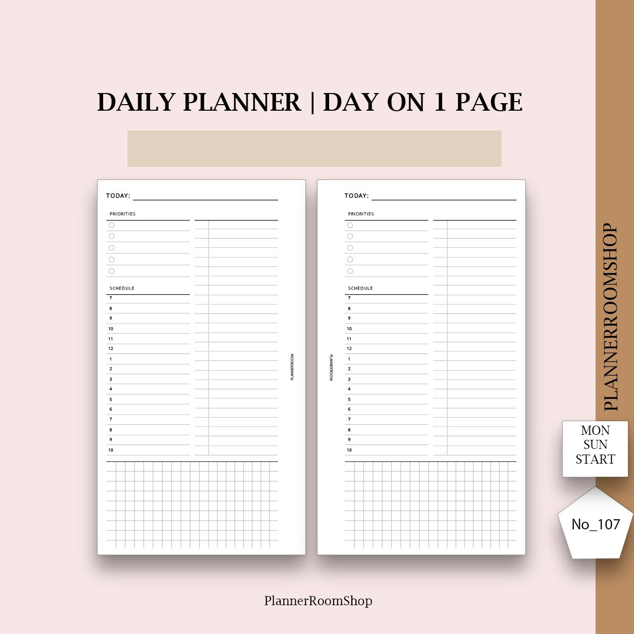 Minimalist Printable Daily Planner, FC Compact Size, Franclin Covey ...