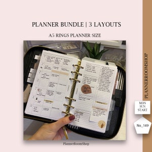 Printable Planner Bundle , Undated Planner Printables, A5 rings planner size, Printable Planner, Life Planner, Planner Printables
