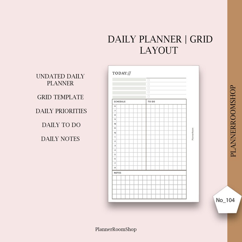 Daily Printable Planner Pocket XL Inserts Daily Schedule Etsy