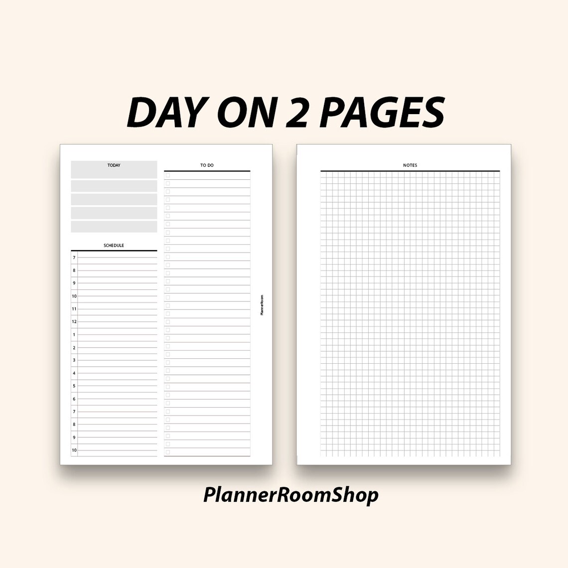 A6 Minimal Inserts A6 Printable Insert A6 Daily Planner Etsy