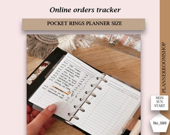 Order Tracker inserts, Printable A7 Pocket size, Purchase tracker, Online order tracker, My happy mail tracker, 089