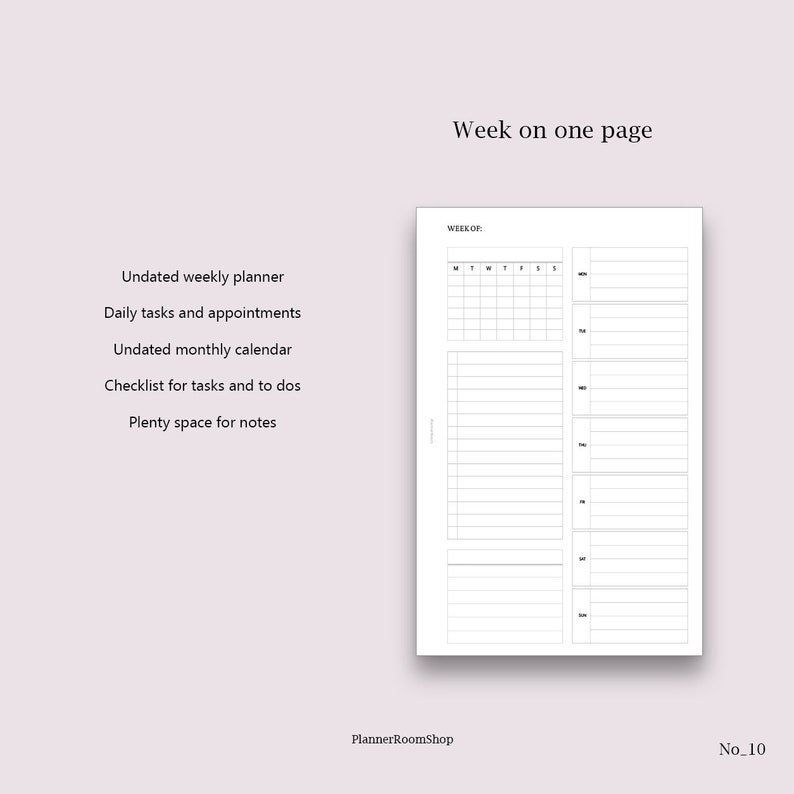 Weekly Printables Layout A7 Plus Pocket XL Planner Inserts | Etsy