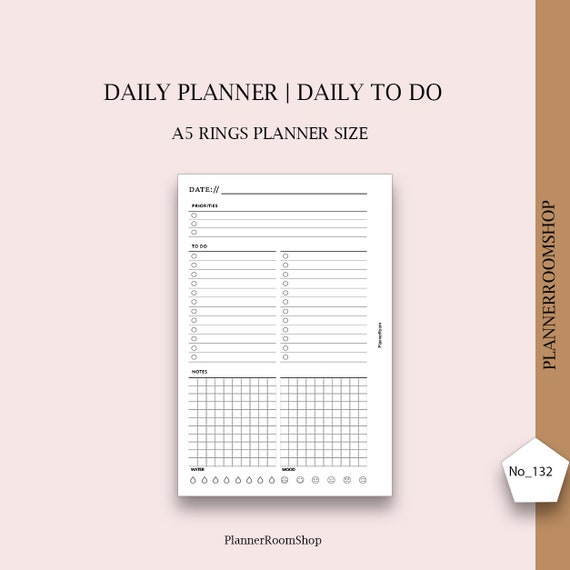 Daily Planner Printable A5 Planner Inserts Daily Planners and - Etsy