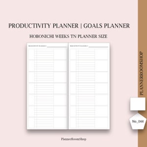 Hobonichi Weeks, Goal Planner, Project Planner Productivity Printable Task List Action Steps To Do List Goal Setting Travelers Notebook, 044