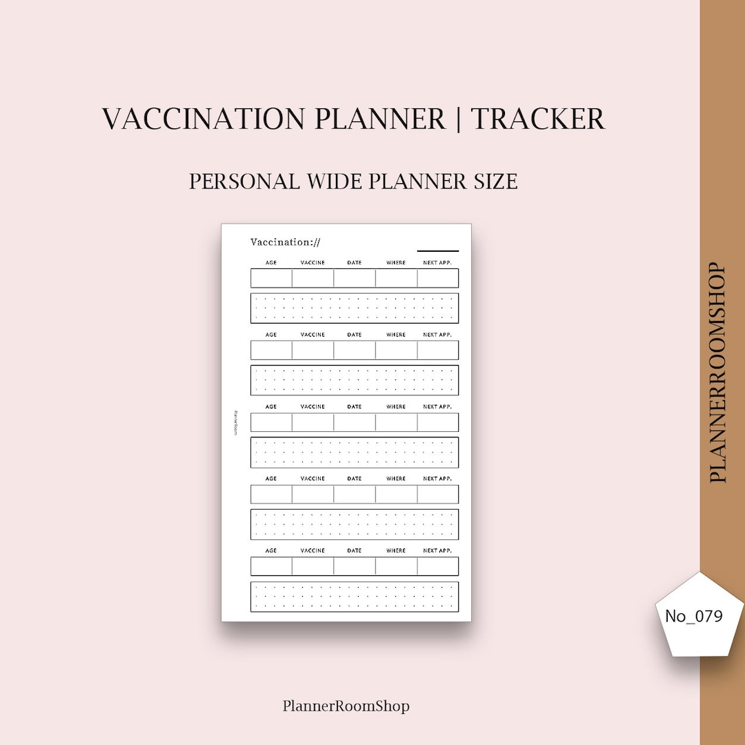 Printable Child, Pets Vaccination Schedule, Personal Wide Inserts, Immunization Record ...