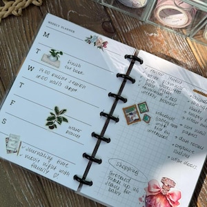 Mini Happy Planner, Minimal Weekly Planner, Horizontal Weekly Layout, Printable Weekly Planner Insert 209